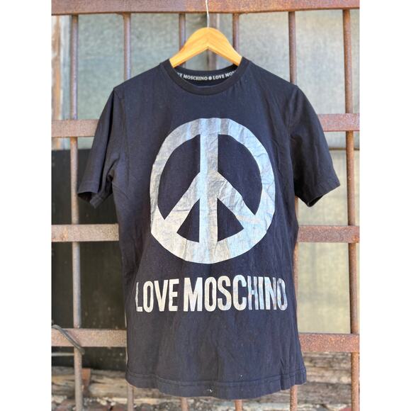 Moschino Other - Love Moschino Metallic Peace Sign Designer Tee Unisex Size Small